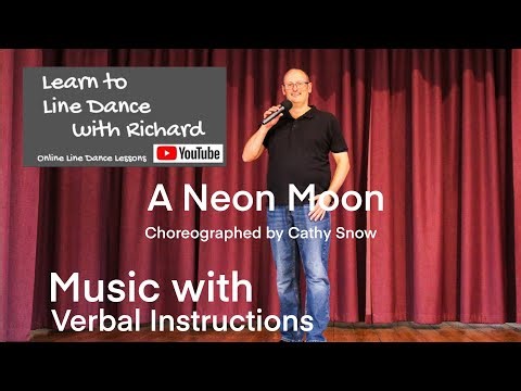 BEGINNER LINE DANCE LESSON 157 - A Neon Moon - Part 2 - Music with verbal instruction