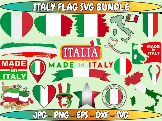 Italian Flag SVG PNG Bundle | Italia Cricut Cut Files (digital Download) - Etsy