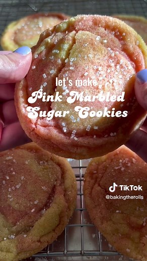 Pink Marbled Sugar Cookies Recipe for Galentines Day 💕
