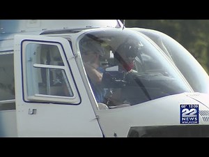 Helicopter inspection power lines in western Massachusetts