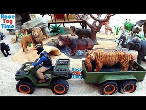 Wildlife Animals Toys Rescue Adventure with Schleich Quad Playset For Kids