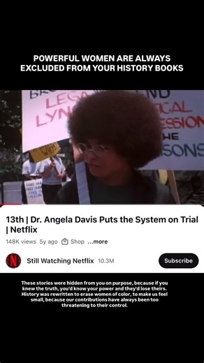 Stephanie Berenice on Instagram: "They erased Angela Davis because they fear educated women. An educated woman cannot be controlled! Angela Davis did not end up missing from your history books by accident. She was erased because she represents everything this country fears: a Black woman who is brilliant, educated, unapologetic, and revolutionary. Angela was a philosopher, writer, and organizer who rose to prominence in the 1970s when she was placed on the FBI’s Ten Most Wanted list and imprison
