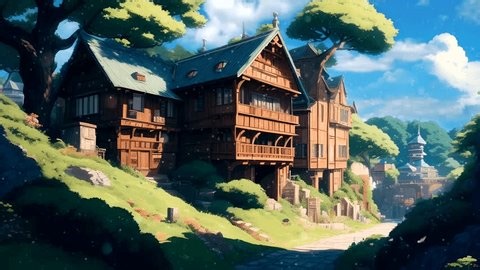 clip-3407507269-footage-seaside-animation-house-forest-loop-4k