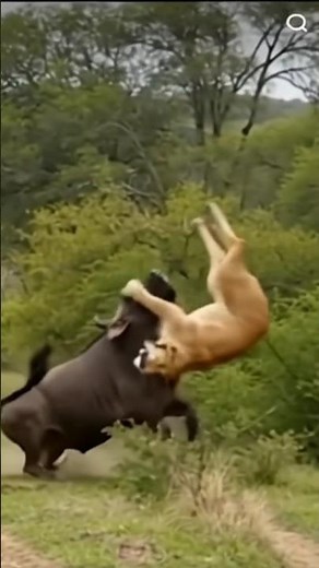 “Lion vs Buffalo – Buffalo Lifts Lion with Its Horns and Throws It Away! 🦬🦁”