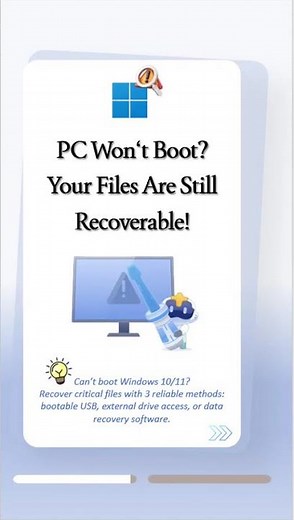 💽 Windows 11/10 PC Won’t Boot? How to Recover Files & Repair!#windowstips #datarecovery