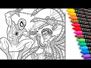 Spider-Man Fight Doc Oc Coloring Pages - Fun Coloring Marvel Spider X Doc Octopus