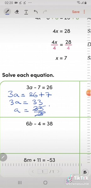 Daily Math Challenge Year 6: Algebra Solving Equations#year6Math#year6Algebra#fyp #mathslesson #sats#mathematics #maths #math#dailyPractice#substraction#Algebra#SATs#KS2Maths#equivalent#Fraction#equivalentfraction