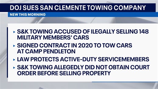 OC towing company sued by DOJ