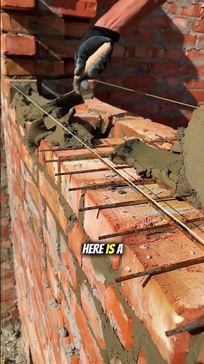 Professional Bricklaying Technique | Using Rebar Reinforcement for Strong Wall Construction