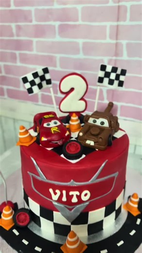 Cars themed cake with edible toppers 😊 dm us for inquiries 😉 #NJCnotjustcupcakes #cars #mcqueen #mater #bakersoftiktok #cake #birthdaycake #kidsparty