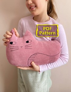 Cat Pillow Sewing Pattern PDF | Embroidered Kitty Cushion Tutorial for Beginners | DIY Home Decor - Etsy Canada