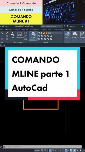 COMANDO MLINE parte 1 - AutoCad #autocad #autocad2d #autocadtutorial #autocaddesigning #autocadtip #autocad_engineering #autocad2021 #autocad2020
