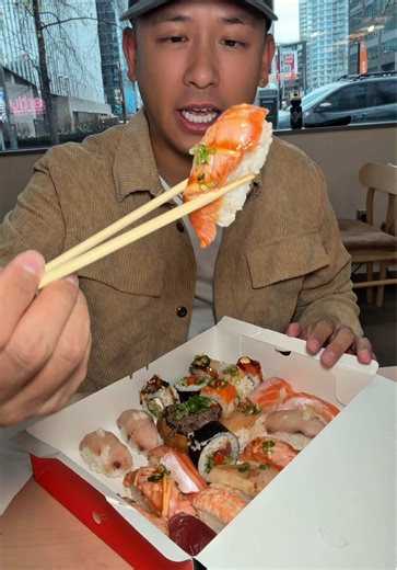 Sushi by the pound in Seattle! 🍣 If you love sushi, then you should add Nohm sushi bar to your list! I came here with @seattle.food.diva and we loved it! They have so many options for sushi rolls and nigiri! There’s something for everyone! The sushi tasted fresh and the sushi rolls were not overly sweet which is a huge plus! 🥰 My box was a little over 2 lbs and the total bill with tax and gratuity was $56.40. $18.99 per lb. If you visit during happy hour between 3 - 5 PM, you’ll get 20% OFF. �