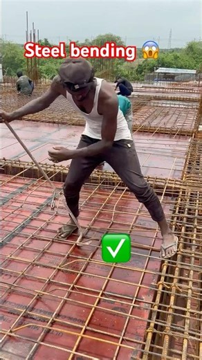 Slab steel bar bending technique construction work #shorts #viral #trend #construction #steel #work