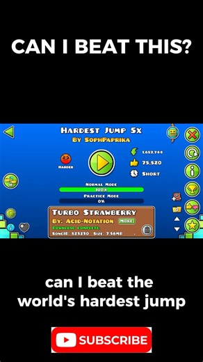 CAN I BEAT WORLDS HARDEST JUMP? #geometrydash #hard #jump