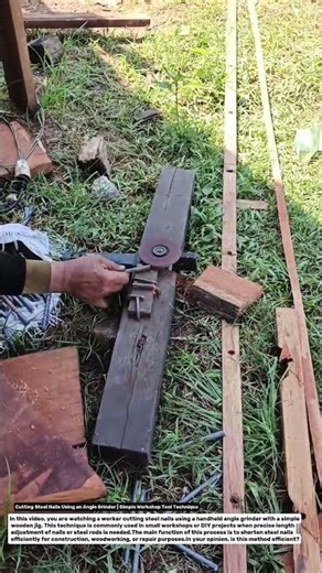 Cutting Steel Nails Using an Angle Grinder | Simple Workshop Tool Technique.
