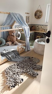 Joana Blix on Instagram: "It took us a long time to finish Leander‘s new kids room, but we finally made it 🥳 The room has so many details and DIY elements, that we had to do many projects step by step. Moreover, I always need to see the progress of a project to know how to progress. Will show you more about the different elements and DIY projects in the next weeks. How do you like the transformation? #kidsroom #kidsconcept #kinderzimmer #spielecke #kidscorner #kuschelecke #kids #baby #spielzimm