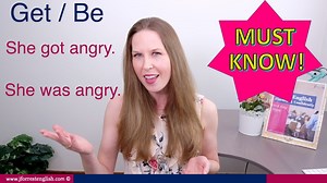 In this video, learn when to use the verbs "GET" and "BE" and understand the difference between GET and BE so you can improve your advanced English grammar and sound fluent in English. Both the verbs "to get" and "to be" can be used as the main verb when the structure is: subject verb adjective. Ex/ She got/was angry. Both of these options are grammatically correct, but the meaning is difference. The verb "to get" is used to talk about the transition from not angry to angry. The verb "to be" is 