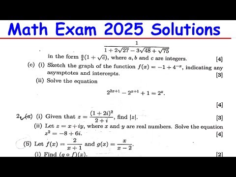 Math Exam Solutions 2025 paper | Set theory,complex numbers,logarithms & Exponentials and limits