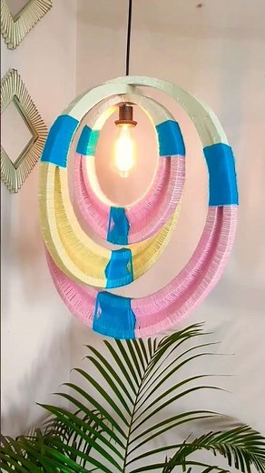 DIY Cardboard Hanging lamp #homedecor #diy