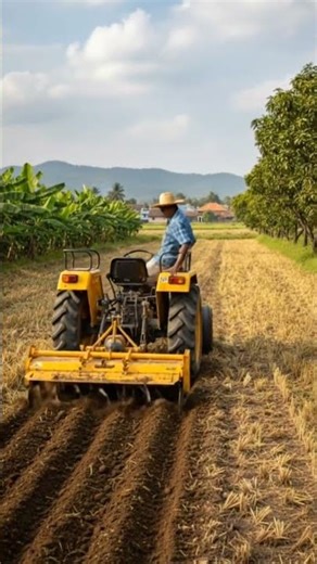 Modern Farming Preparation | Tractor Ploughing the Field 🚜🌾