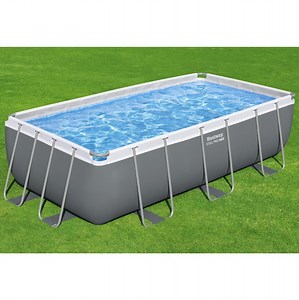 Piscina cu cadru metalic Bestway 56441, supraterana, dreptunghiulara, cu pompa de filtrare   scara, 404 x 201 x 100 cm | Dedeman