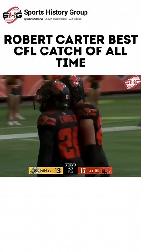 CRAZIEST. INTERCEPTION. EVER. 😱 BC Lions defensive back Robert Carter Jr. just pulled off one of the best catches in pro football history against the Hamilton Tiger-Cats! This was a mind-bending, high-flying, one-handed pick that robbed Hamilton of a sure touchdown and left the entire stadium in utter disbelief. A defensive back making a play that's a genuine Catch of the Year candidate—it's absolutely unreal athleticism and clutch execution! 🏈💥 #robertcarterjr #CFL #cflfootball #bclions #cat