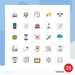 Download Stock Vector Icon Pack of 25 Line Signs and Symbols for video marketing marketing warning megaphone Editable Vector Design Elements for free