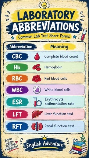 7 Laboratory Abbreviations You Should Know 🧪 | Medical English Vocabulary #Shorts