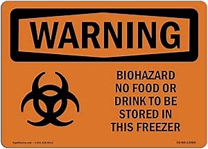 OSHA Waring Sign - Biohazard No Food Or Drink | Rigid Plastic Sign | Protect Your Business, Construction Site, Warehouse & Shop Area | Made in The USA