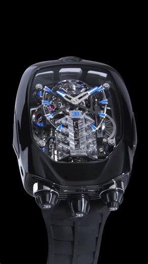 JACOB & CO. on Instagram: "x @Bugatti Where automotive legend meets horological brilliance—the Bugatti Chiron Tourbillon. Admire the breathtaking design inspired by Bugatti’s W16 engine, brought to life with unrivaled craftsmanship and artistry. 55 x 44-mm black titanium case W16 engine block automaton 30°-inclined flying tourbillon Power reserve indicator #Jacobandco #Inspiredbytheimpossible #Bugatti"