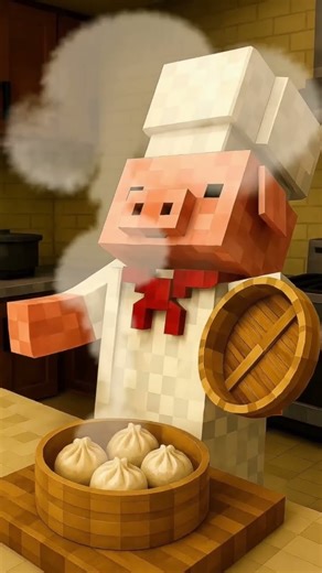 Minecraft Pig Cooking Dumplings _EP8. #minecraft #memes #minecraftshorts #shortvideo #video #funny