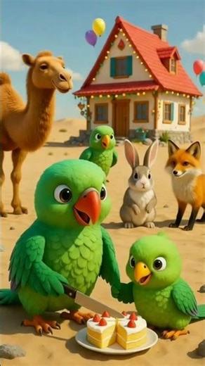 parrots get a new red car #parrot #ai #shortsfeed #shorts #cartoon #animation