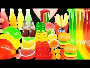 ASMR CANDY PARTY GUMMY FAST FOOD BURGERS COKE BOTTLE LEGO TIKTOK FRUIT JELLY NOODLES RAINBOW FOODS