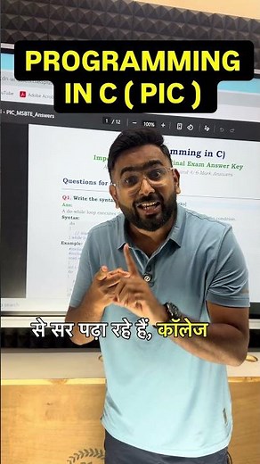 MSBTE | Programming in C | Important Questions with Solution |