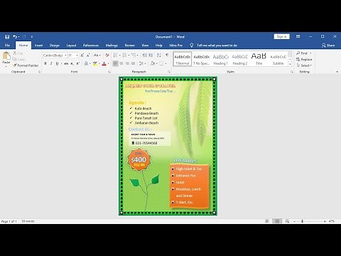 Microsoft Word Tutorial | How to Make a Travel Brochure Design in Word