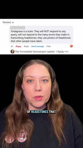 30 Dec 2025 This commenter thinks Find a Grave is somehow a scam. #genealogy #ancestry | The Formidable Genealogist