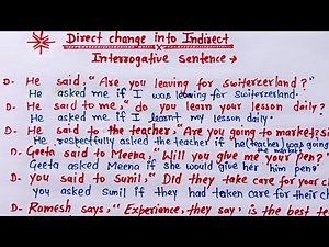 Direct and direct interrogative sentences // direct and indirect interrogative