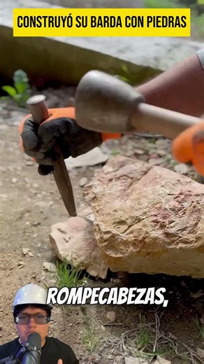 😳 He built this wall stone by stone #Construction #Masonry #DIY