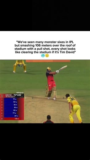 Tim david's six💀 #ipl2026 #timdavid #cskvsrcb