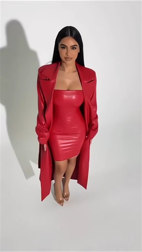 Trying out a new style with a latex outfit ❤️ #latex #latexgirl #latexdress #pvc #fauxleather #tryon