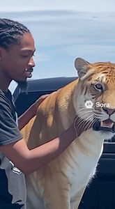 This here is a liger a male Lion and a female tiger mixed #lions #liger #tiger | Larzarus Crosby
