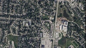 Zoom in from space and focus on La Vista, Nebraska, USA. 3D Animation. Background for travel intro. Elements of this image furnished by NASA.