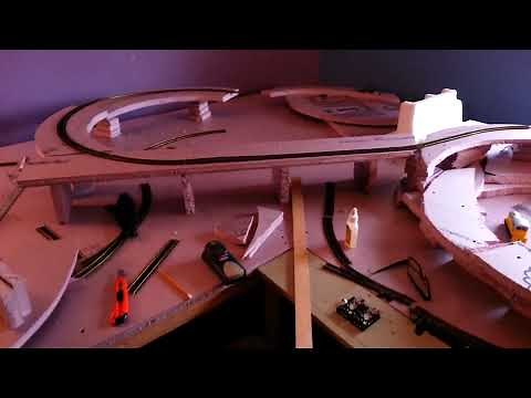 2. Dan's HO Model train layout with foam board, the beginning! I don't know what I'm doing!