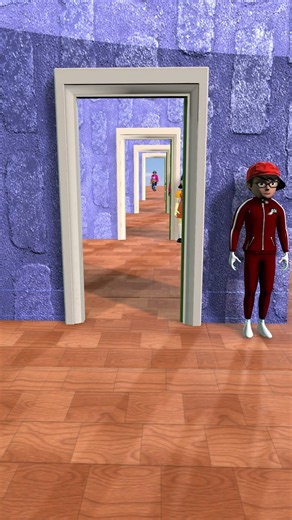 Can You Help the Girl Open All the Doors and Escape? 😱🚪🏃‍♀️ #3danimation #3dshorts #animation