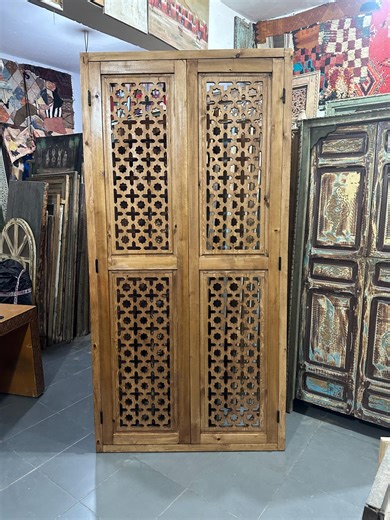 Custom Moroccan Lattice Closet Doors - Hand-carved Mashrabiya Wood Doors - Ventilated Cabinet Doors - Boho Riad Decor - Bespoke Sizes - Etsy UK