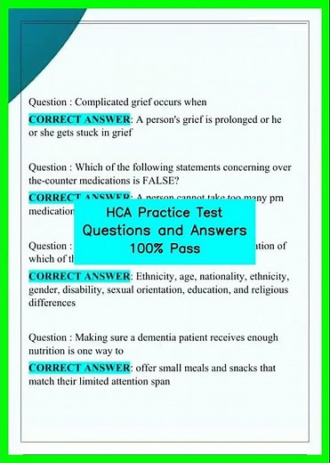 HCA Practice Test Questions and Answers 100% Pass video