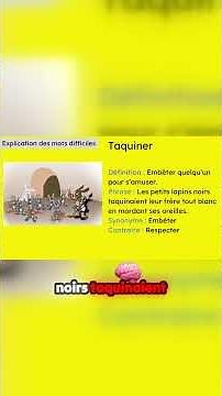 Le Petit Lapin Tout Blanc 6ème année l Que signifie « taquiner » ? Exemples tirés de l’histoire