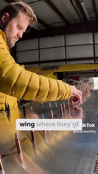 Gonna need wings to fly. Let’s rivet the bottoms together. #aviation #pilotsoftiktok #fyp #avgeek #airplane