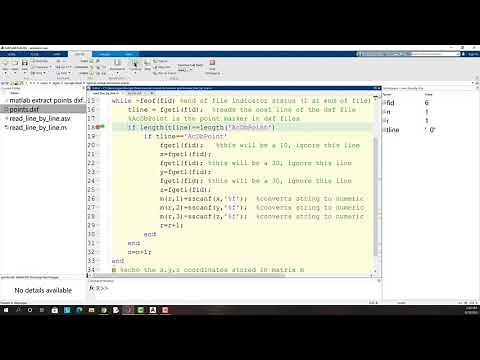 Matlab read text file line by line dxf file extract points